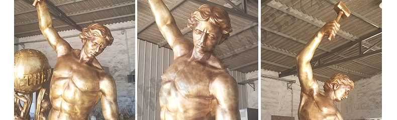 自我雕刻銅雕塑，銅人物雕塑，雕刻自我銅雕塑