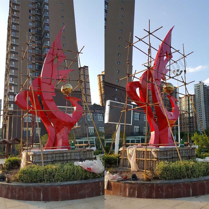 大型不銹鋼景觀雕塑,室外大型景觀雕塑,廣場不銹鋼標志